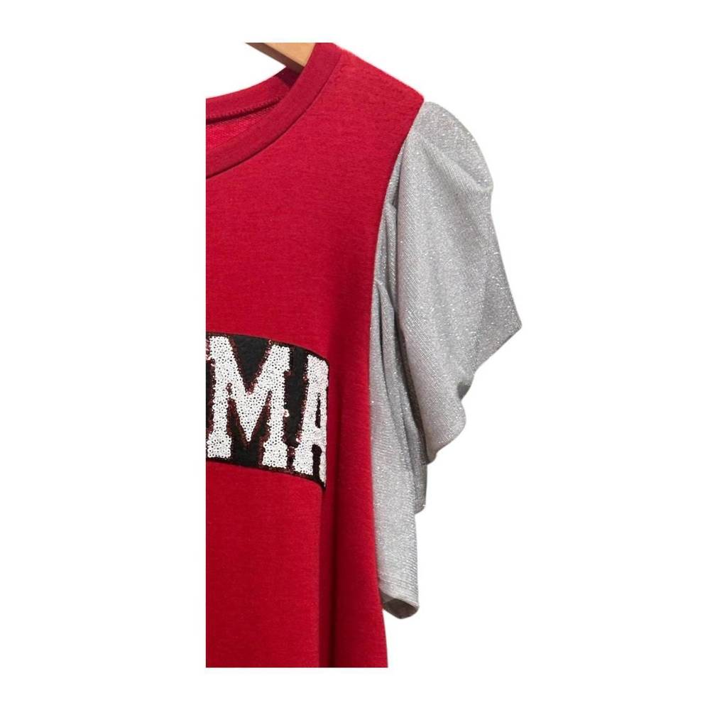 NEW FANTASTIC FAWN women's alabama sequin patch top in red - Picture 2 of 3